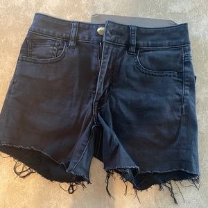 Size 0 American eagle black denim shorts